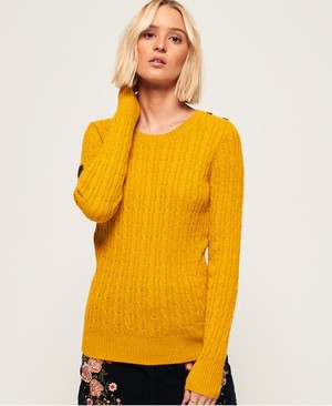 Superdry Croyde Cable Knit Női Kötöttáru Narancssárga | KSTOE5230